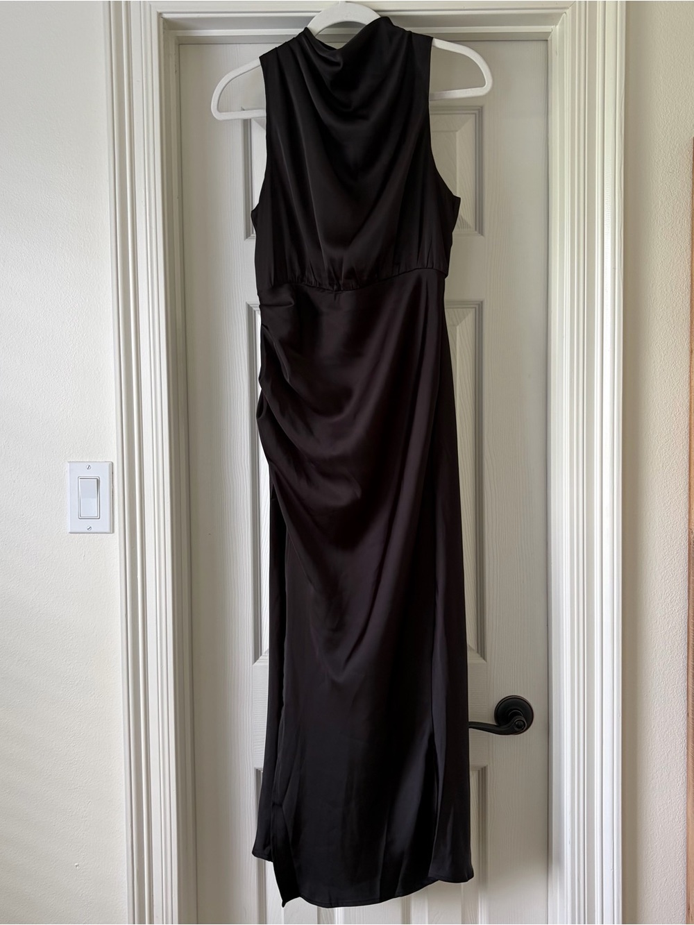 Hello Molly Black Sleeveless Draped Maxi Dress